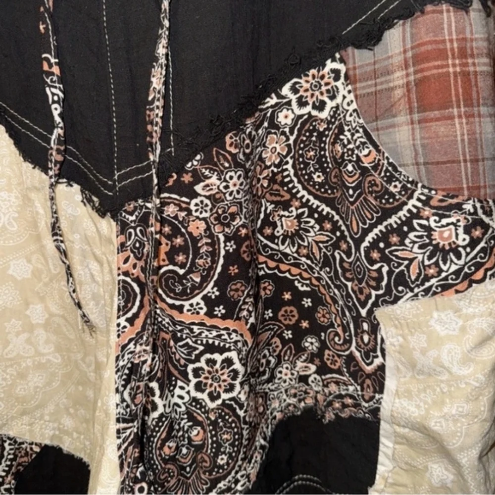 POL Black, Brown & Cream Patchwork Jogger Pants - Picture 9 of 13